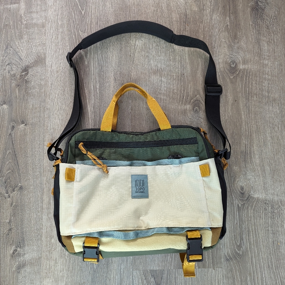 Topo Designs Mountain Cross Bag (Bone White/Olive)